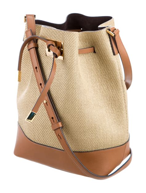 michael kors miranda bucket|Michael Kors Miranda Straw Bucket Bag .